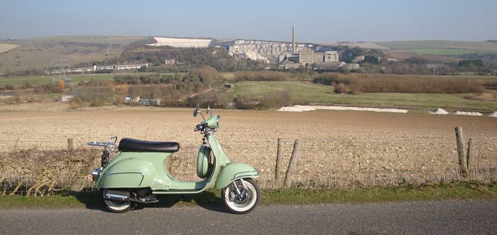 Round Sussex on a Neco Abruzzi - the old cement works from Coombes